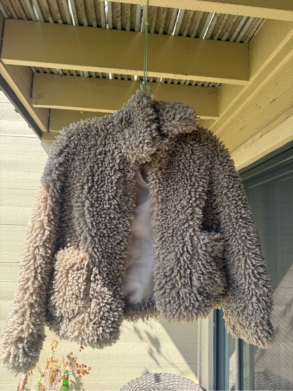 Zara Taupe Plush Teddy Jacket